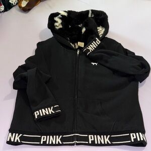 Victoria secret PINK fur lined hoodie